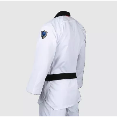 Vue de dos du Dobok Taekwondo MOOTO EXTERA 3 blanc.