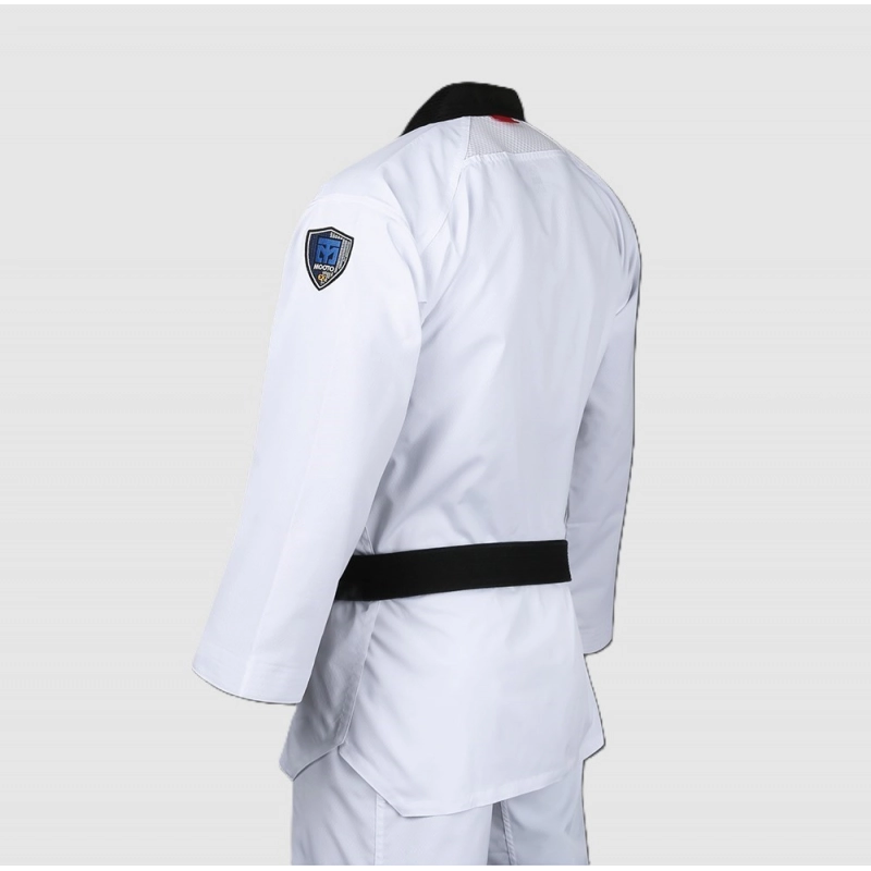 Vue de dos du Dobok Taekwondo MOOTO EXTERA 3 blanc.
