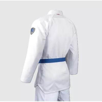 Vue de dos du Dobok Taekwondo MOOTO EXTERA 3 blanc.