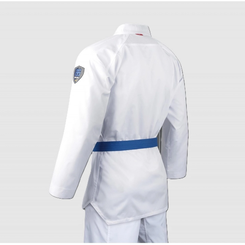 Vue de dos du Dobok Taekwondo MOOTO EXTERA 3 blanc.