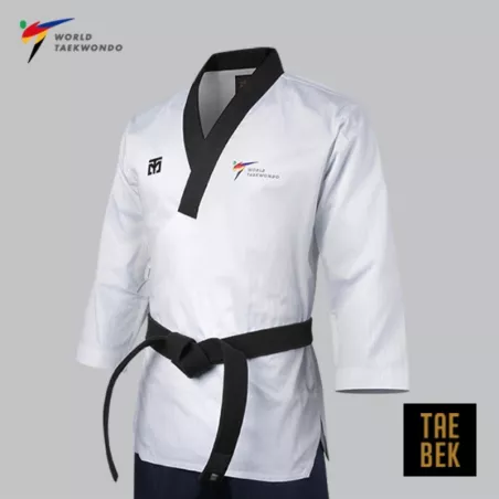 Dobok Poomsae TAEBAEK pour homme, col noir.