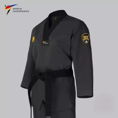 MOOTO MTX GREY SHADOW Dobok | WT Black Collar Taekwondo