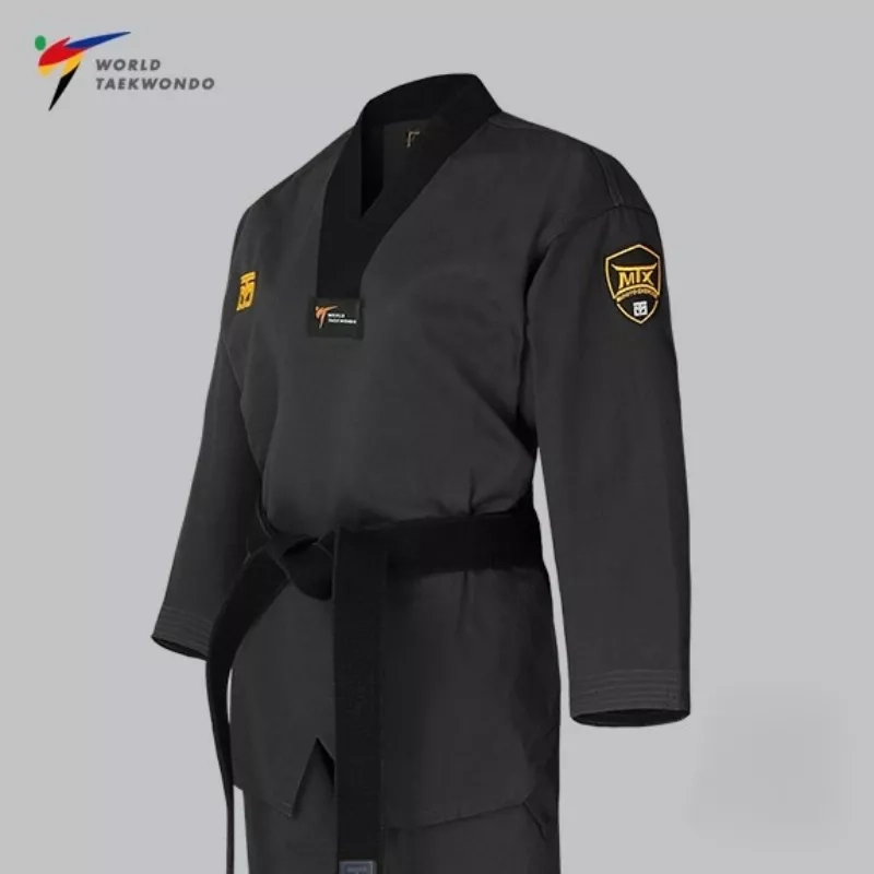 MOOTO MTX GREY SHADOW Dobok | WT Black Collar Taekwondo