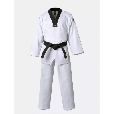 Vue complète du Dobok MOOTO First Class 2 blanc.