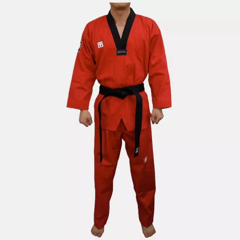 Dobok de Taekwondo MOOTO RED CHALLENGER complet, col noir