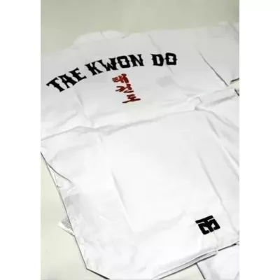 Dobok MOOTO FLYKICK Brodée "TAEKWONDO"col blanc