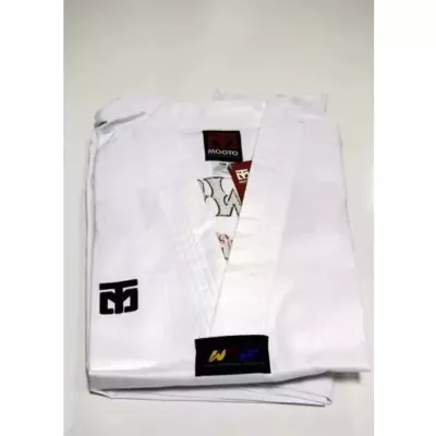 Dobok MOOTO FLYKICK Brodée "TAEKWONDO"col blanc