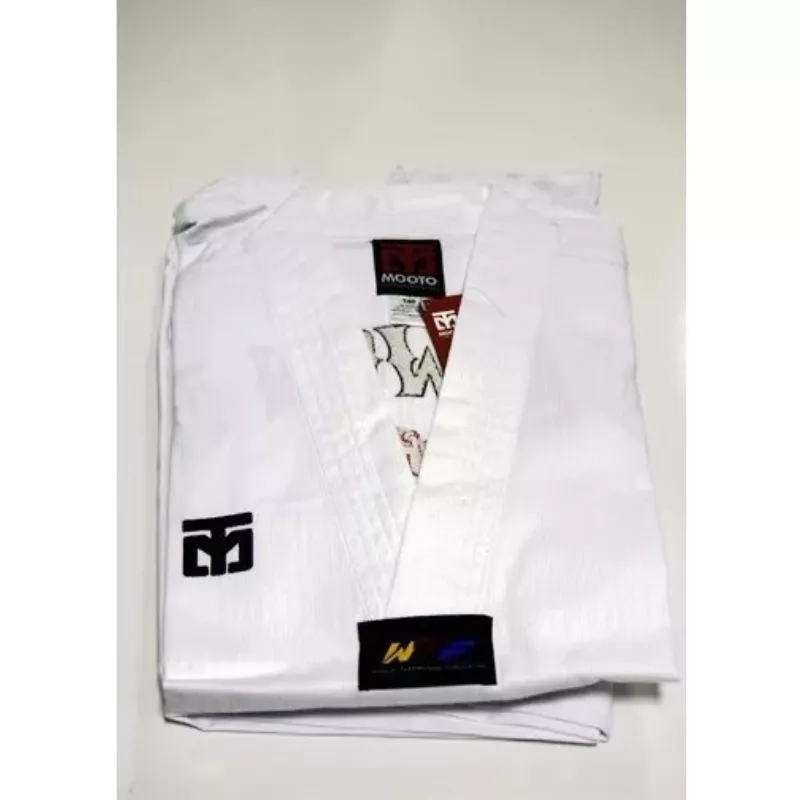 Dobok MOOTO FLYKICK Brodée "TAEKWONDO"col blanc