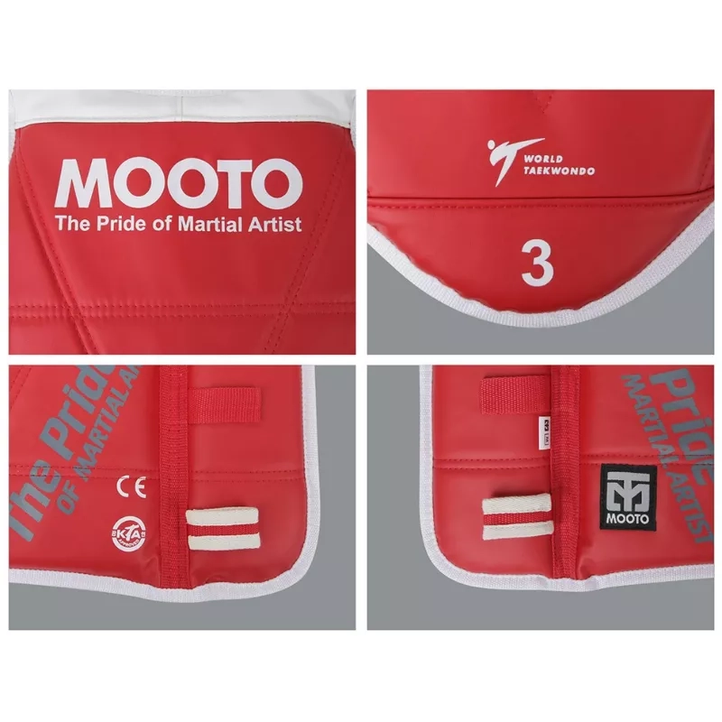 MOOTO Reversible Taekwondo Chest Guard - Red/Blue WT Approved