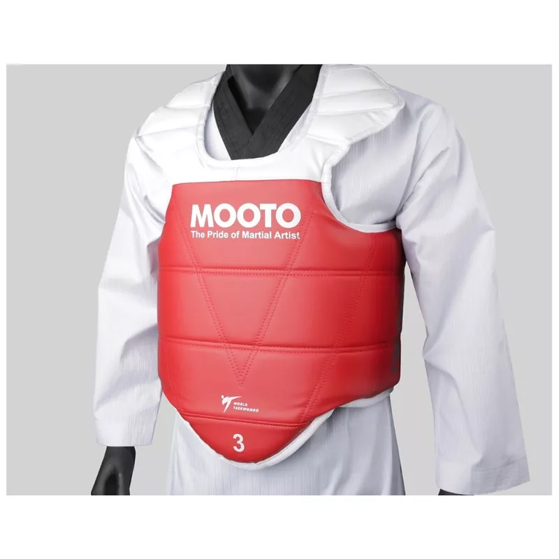 MOOTO Reversible Taekwondo Chest Guard - Red/Blue WT Approved