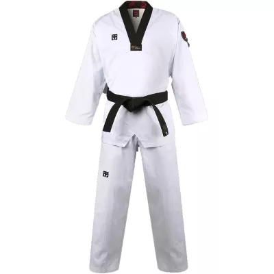 Dobok MOOTO TIGERGATE complet, haut et pantalon blancs.