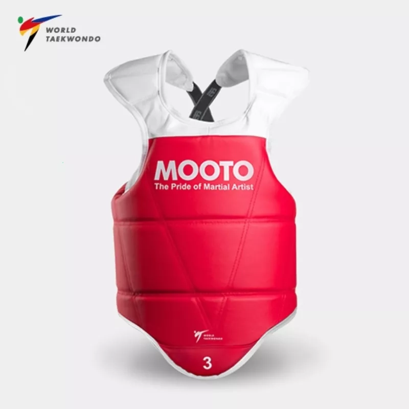 MOOTO Reversible Taekwondo Chest Guard - Red/Blue WT Approved