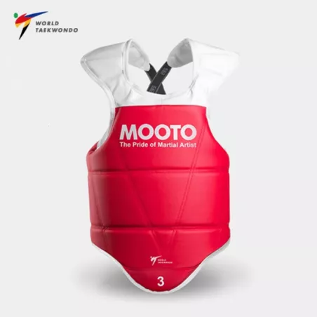 MOOTO Reversible Taekwondo Chest Guard - Red/Blue WT Approved