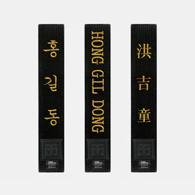 MOOTO Black Belt - Gold, Silver, Red Embroidery Customization