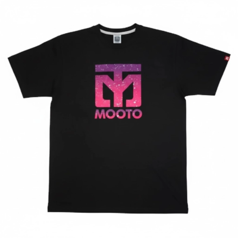 Black MOOTO Gradation T-Shirt - 100% Soft Cotton, Optimal Comfort & Fast Absorption