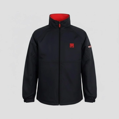 Veste MOOTO WINDBREAKER FIT JACKET Noir coupe vent vue de face