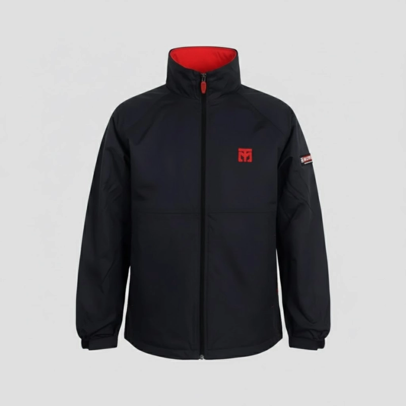 Veste MOOTO WINDBREAKER FIT JACKET Noir coupe vent vue de face