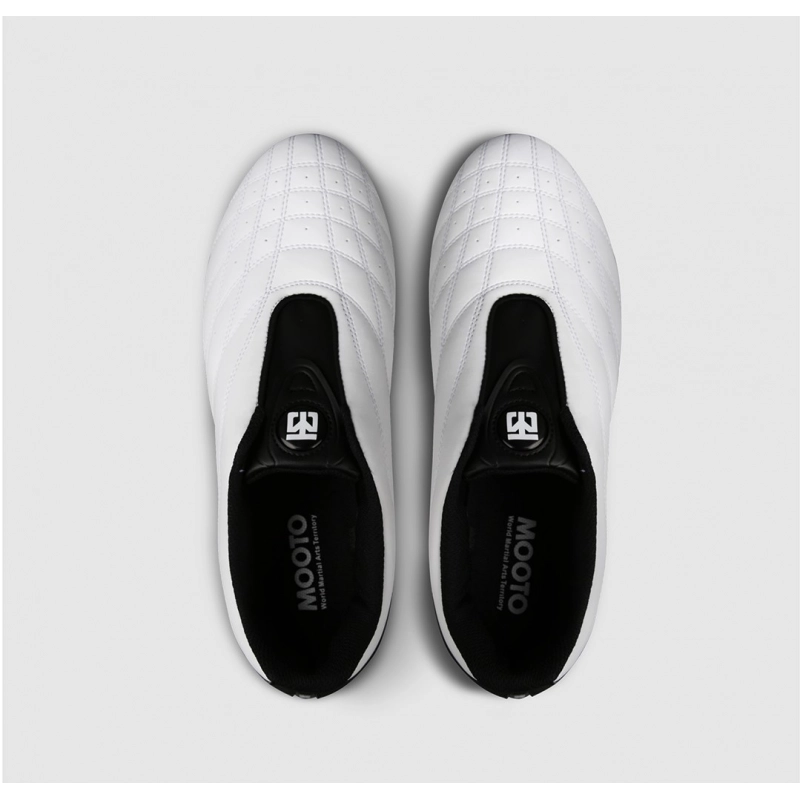 MOOTO WINGS Taekwondo Shoes White/Black - Grip & Optimal Comfort